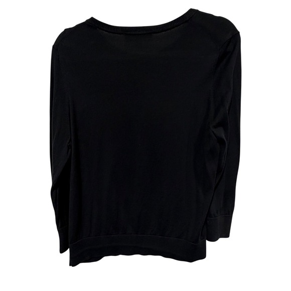 LOFT Black 100% Cotton Button Front Cardigan Lightweight Classic Minimalist XL - Picture 8 of 8